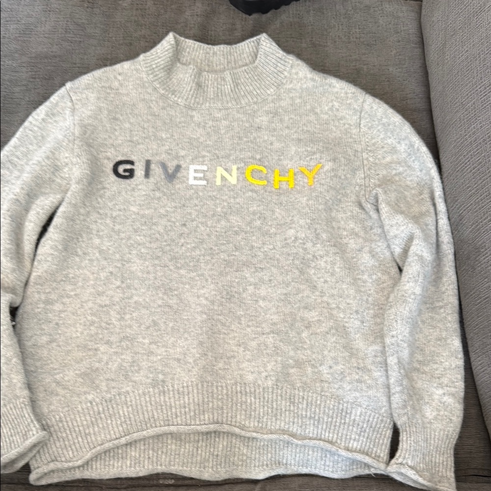 Givenchy Gray kids wool/cashmere Sweater with Logo